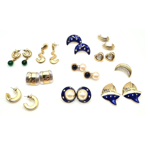 392 - A Ten Pair Selection of Top Quality Costume Jewellery Earrings. Something for every occasion.