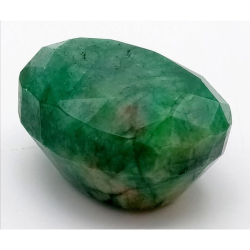 533 - 384.25 Ct Mixed Cut Emerald, Oval Shape, GLI Certified.