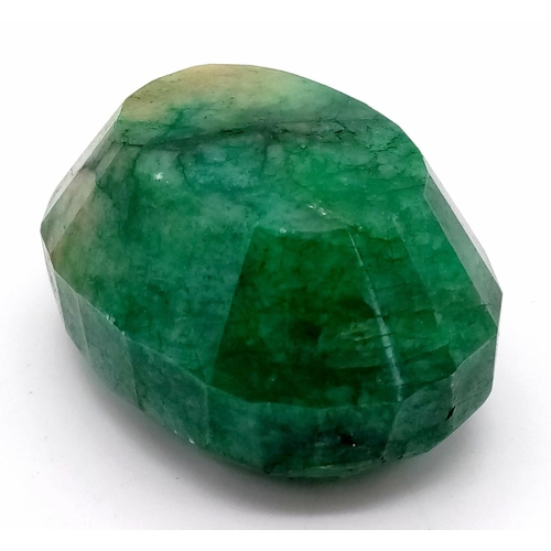 533 - 384.25 Ct Mixed Cut Emerald, Oval Shape, GLI Certified.