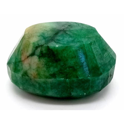 533 - 384.25 Ct Mixed Cut Emerald, Oval Shape, GLI Certified.