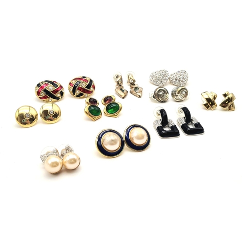 539 - A Ten Pair Selection of Top Quality Costume Jewellery Earrings. Something for every occasion.