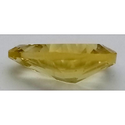 694 - 6.90 Ct Concave Cut Lemon Quartz, Pear Shape, GLI Certified