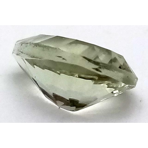 722 - 6.55 Ct Concave Cut Green Amethyst, Pear Shape, GLI Certified