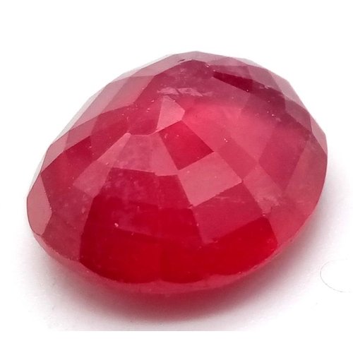 736 - 14.10 Ct Ruby Gemstone, Oval Shape, GLI Certified.