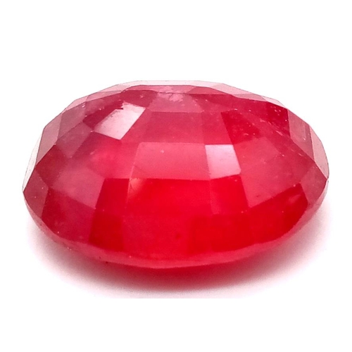 736 - 14.10 Ct Ruby Gemstone, Oval Shape, GLI Certified.