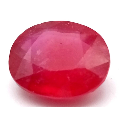 736 - 14.10 Ct Ruby Gemstone, Oval Shape, GLI Certified.