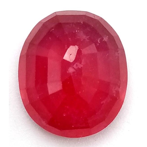 736 - 14.10 Ct Ruby Gemstone, Oval Shape, GLI Certified.