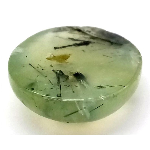 743 - 22.80 Ct Cabochon Prehnite, Oval Shape, GLI Certified.