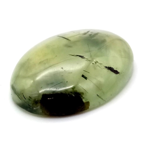 743 - 22.80 Ct Cabochon Prehnite, Oval Shape, GLI Certified.