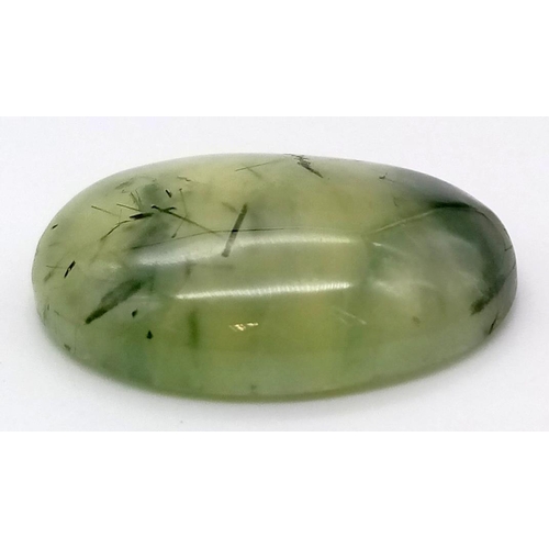 743 - 22.80 Ct Cabochon Prehnite, Oval Shape, GLI Certified.