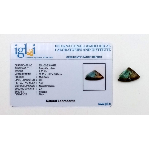 757 - Lot of 3 Gemstones - 7.38 Ct Cabochon Lapis Lazuli, 7.26 Ct Cabochon Labradorite, 31.08 Ct Cabochon ... 