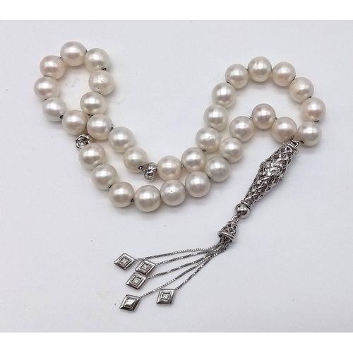 417 - Misbaha/Tasbih 33 Islamic prayer beads for meditation. 33 pearls of exceptional quality threaded on ... 