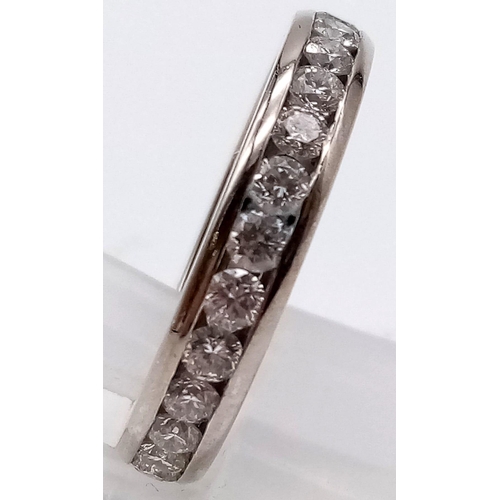 244 - 2.50 carat natural diamond full eternity ring channel set in 18 carat white gold.