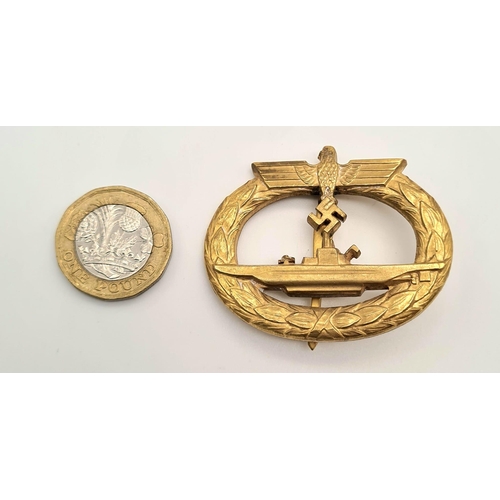 154 - WW2 German Kriegsmarine U-Boat Crew Badge. Maker: Schwein Berlin.