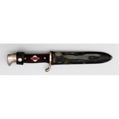 161 - WW2 German RZM Marked Hitler Youth Knife and Scabbard.