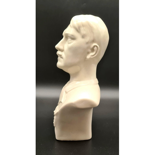 175 - WW2 German Allach Porcelain Bust of Hitler Depicting his Iron Cross 1st Class and Wound Badge. 23cm ... 