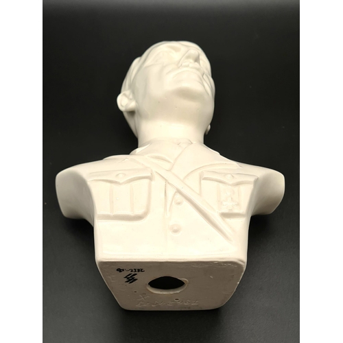 175 - WW2 German Allach Porcelain Bust of Hitler Depicting his Iron Cross 1st Class and Wound Badge. 23cm ... 