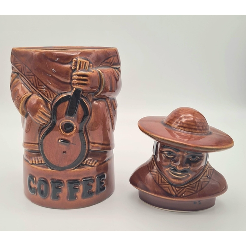 310 - A PRICE & KENSINGTON coffee jar. Made to resemble a South American coffee plantation worker dressed ... 