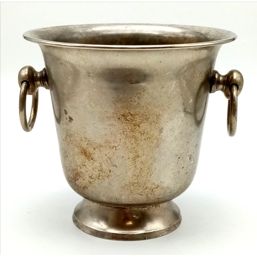 553 - WW2 German Ice Bucket with a Field Police Shako Plate on the Front.