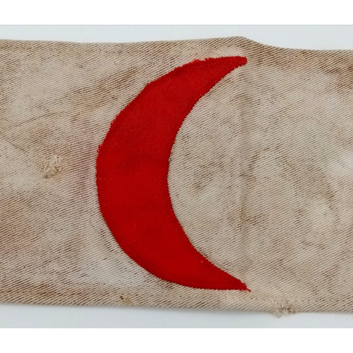 560 - WW1 Ottoman (Turkish) Red Crescent Medics Arm Band.