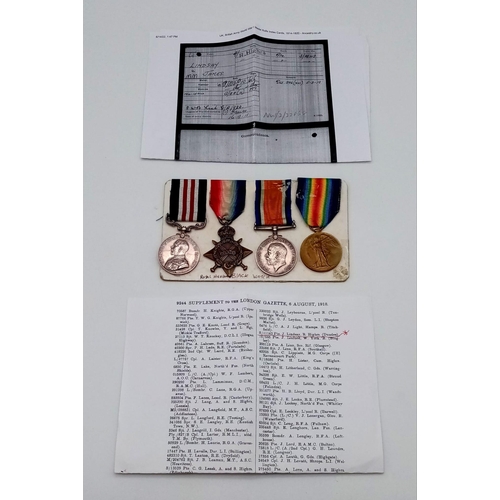 7 - WW1 Military Medal & 1914-15 Trios awarded to: S-11142 Pte J.Lindsay Royal Highlanders (Black
Watch)... 