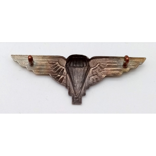 707 - WW2 Free French Paratroopers Cap Badge, made from an adapted British Parachute Regiment Cap Badge.