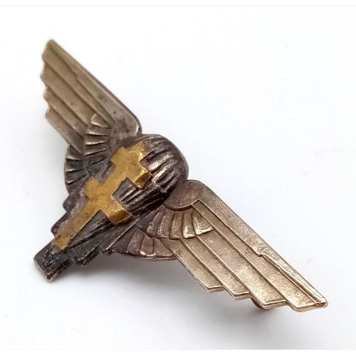 707 - WW2 Free French Paratroopers Cap Badge, made from an adapted British Parachute Regiment Cap Badge.