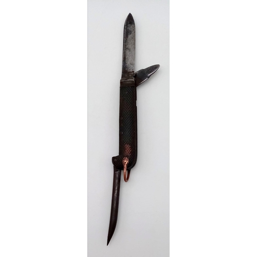 784 - WW1 British Cavalry Jack Knife with Marline Spike. Issued to Military Mounted Units for Hoof Cleanin... 