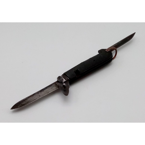 784 - WW1 British Cavalry Jack Knife with Marline Spike. Issued to Military Mounted Units for Hoof Cleanin... 