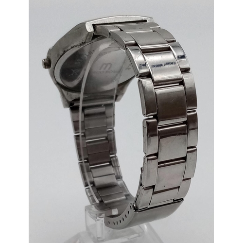 985 - MARCO ROMA STEEL BRACELET WATCH Q. IN WORKING ORDER - AF.