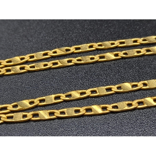 101 - A 22K Yellow Gold Link Necklace. 44cm. 5.2g. Ref - 1022.