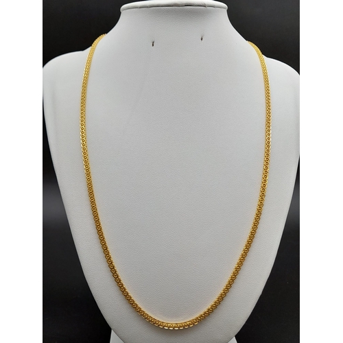 162 - A 22K Yellow Gold Intricate Ball and Belcher Link Chain.
52cm. 18.52g. Ref - 9060. A/F.