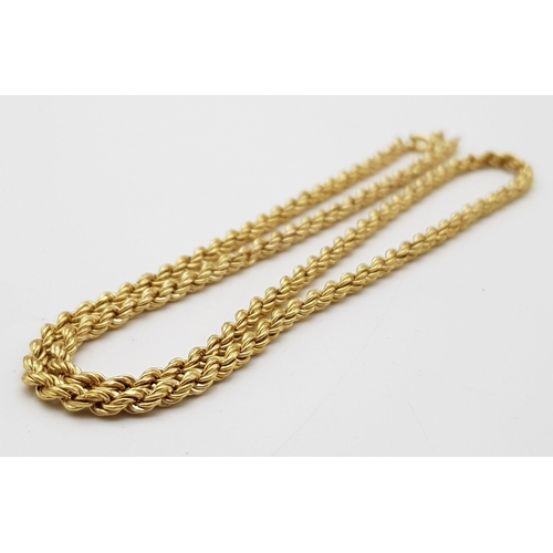 300 - 9K YELLOW GOLD ROPE CHAIN. 3.4G.  18