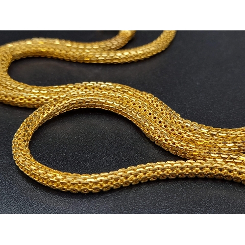 349 - A 21K Yellow Gold Miniature-Multi-Link Chain. 56cm. 20.44g. A slight kink, so A/F. Ref - 9308