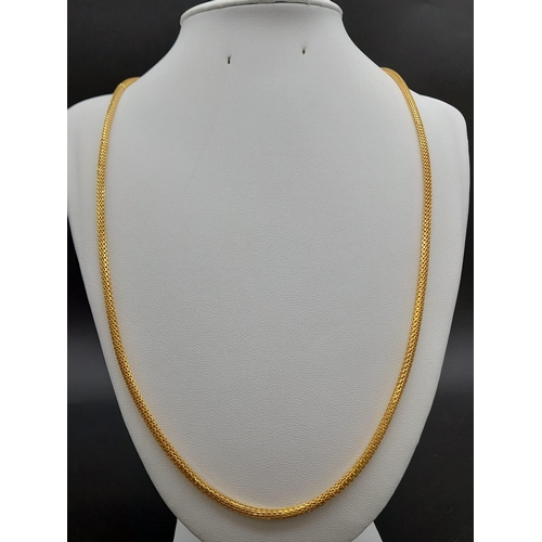 349 - A 21K Yellow Gold Miniature-Multi-Link Chain. 56cm. 20.44g. A slight kink, so A/F. Ref - 9308