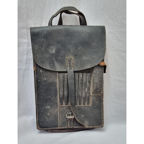 426 - WW2 German Leather Map Case. Marked with an Eagle Stamp.