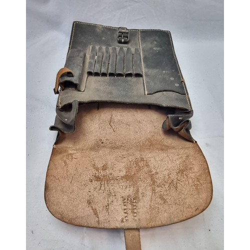 426 - WW2 German Leather Map Case. Marked with an Eagle Stamp.