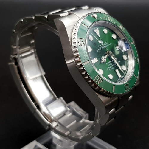 80 - Rolex Oyster Perpetual Submariner. Model 116610LV. Otherwise known as the ceramic hulk! Serial numbe... 