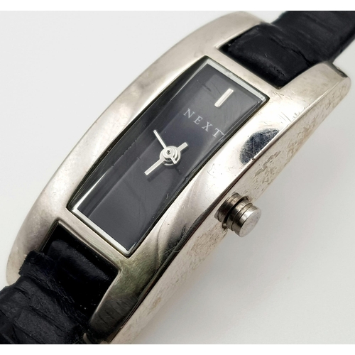 998 - NEXT BLACK LEATHER STRAP - WATCH WORKING ORDER - AF