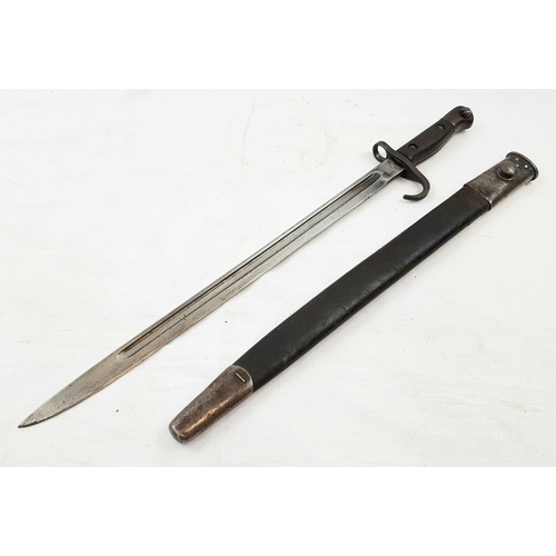 21 - WW1 1907 Pattern Hooked Quillion Bayonet Dated 1908. Maker Sanderson.