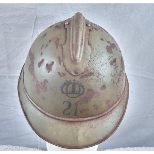 266 - WW1 Italian M15 Adriane Helmet 21st Infantry Regiment.