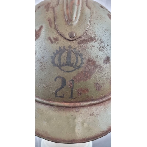 266 - WW1 Italian M15 Adriane Helmet 21st Infantry Regiment.