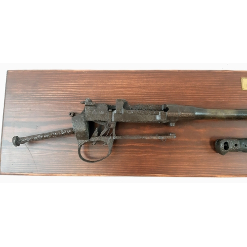 273 - WW1 Ypres Relic British SMLE Rifle & Bayonet Mounted onto Wood.