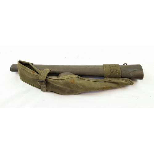 616 - Vietnam War Era 1960 Dated U.S. Mattock and Handle in Webbing Pouch.