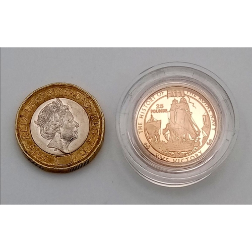 82 - A 22K Gold Proof Coin Celebrating HMS Victory. Westminster limited edition Jersey mint. Comes in a p... 