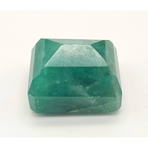 314 - A large (75.16 carats) emerald (beryl) composite. Emerald cut, faceted, with GLA certificate, origin... 