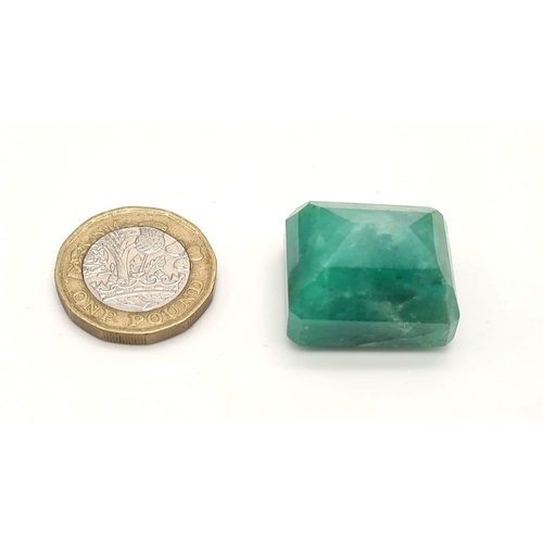 314 - A large (75.16 carats) emerald (beryl) composite. Emerald cut, faceted, with GLA certificate, origin... 