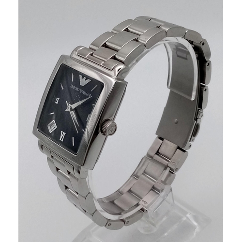 334 - EMPORIO ARMANI STEEL BRACELET WATCH RRP £250 FULL WORKING ORDER - AF