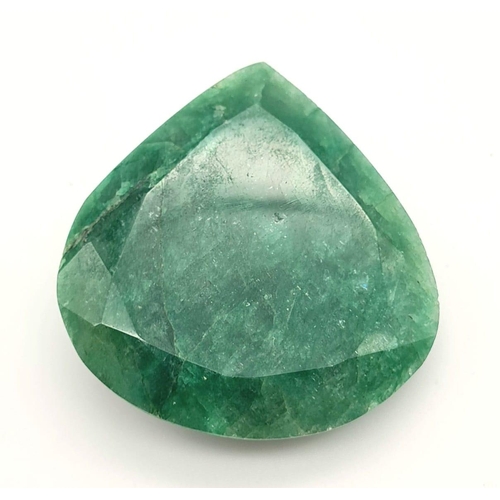 510 - A large (204.35 carats) emerald (beryl) composite. Pear cut, faceted with GLA certificate. Dimension... 