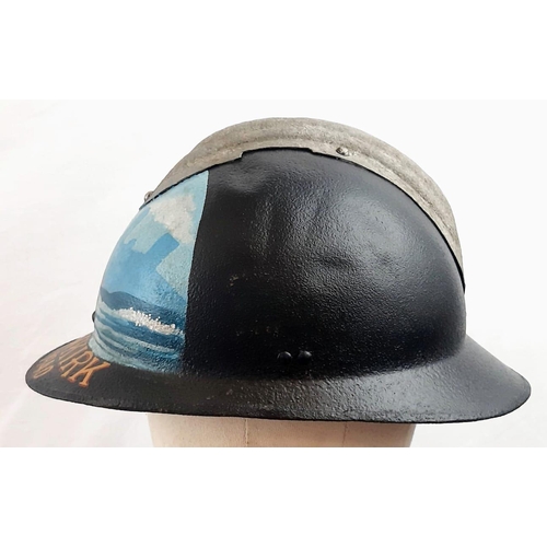 735 - WW2 French M26 Model Helmet with post War painted Dunkirk Memorial.